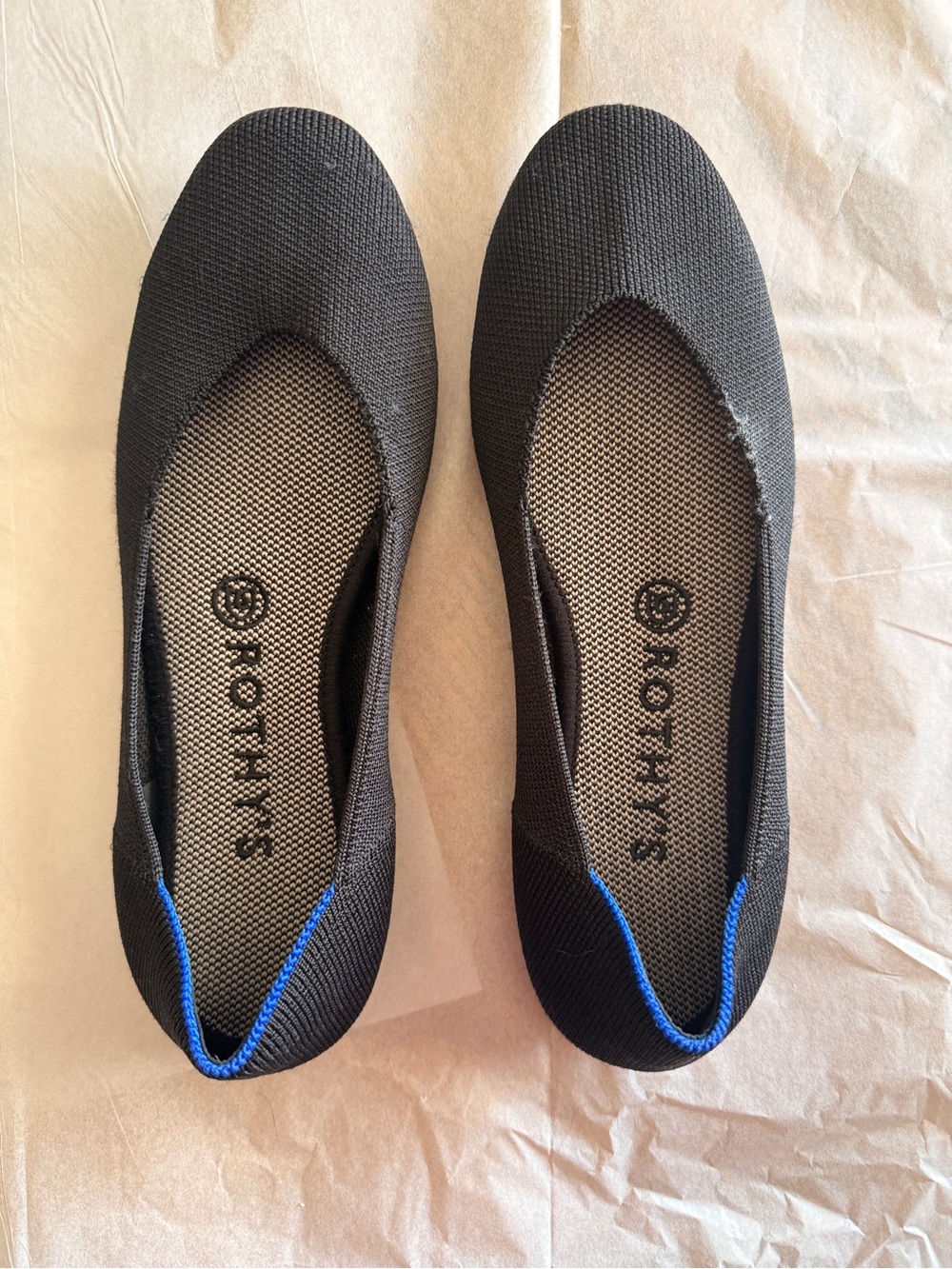 Rothy's Women's Black Round Slip-On Flats Size 8 7.5